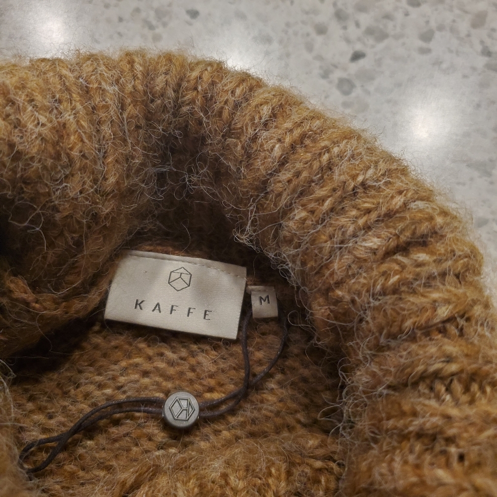Kaffe Medium Wool Mix Sweater Kasarla Roll Neck Pullover Brown Knit Turtleneck - Picture 13 of 15